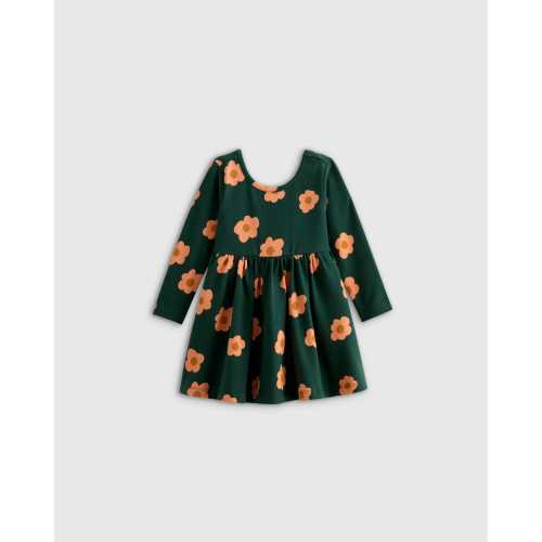 Organic Cotton Long Sleeve Skater Dress - Baby Girl