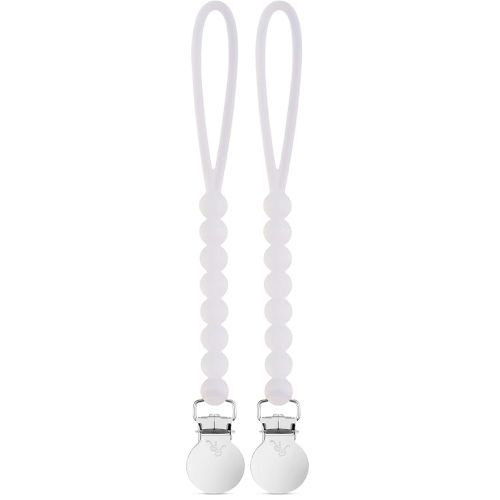 Ryan & Rose Cutie Clip Judy - Pacifier Clip Holder Silicone (Judy, White) (Pack of 2)