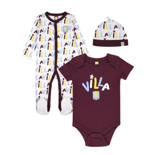 Aston Villa 3 Piece Set - White/Claret - Baby
