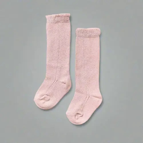 Little Love Bug Company Eyelet Knee High Sock Pink Size 0-12m 2 Pack