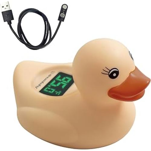 Dreambaby Duck USB Rechargeable Baby Bath Thermometer - Instant Read, Digital Room and Baby Bathtub Water Fun Floating Toy - Newborn Must-Have