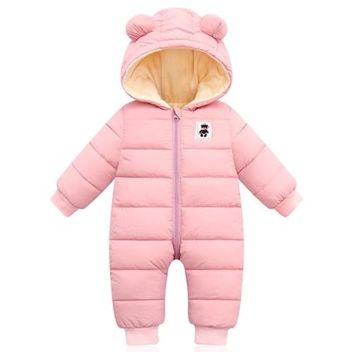 Baby Snowsuit Winter Hooded Romper Baby Coat Jumpsuit Zipper Infant Clothes Outfits Boys Girls