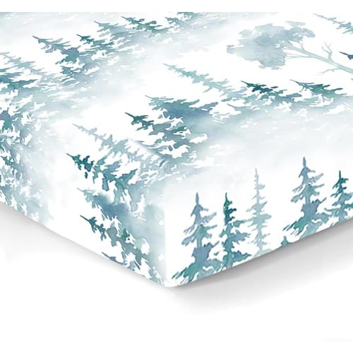 100% Organic Cotton Fitted Sheets for Standard Crib and Toddler Mattresses/Pads 28” x 52” and up to 6” Thick. Boys and Girls. Fits, Dream On Me, Lullaby, Safety 1st, Newton, and Other Brands. Forest