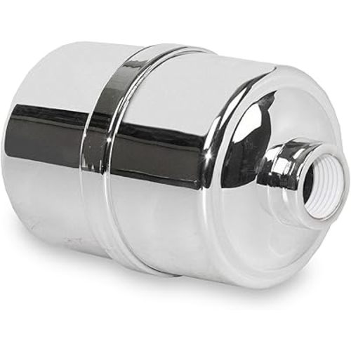 Crystal Quest Shower Filter Without Shower Head - Chrome - Advanced Multi Stage Filtration for Cleaner Water - Removes Chlorine, Heavy Metals - Promotes Healthier Skin, Softer Hair - Long-Lasting