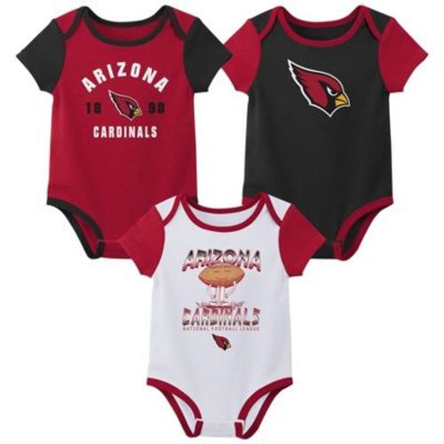 NFL Arizona Cardinals White Newest Fan 3pk Bodysuit - 12M