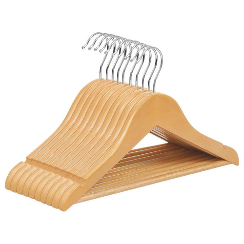 BP4U Kids Wooden Clothes Hangers with Pants Bar, Toddler & Baby Solid Wood Coat Hangers for Children's Trousers, Shorts, Jeans, Dresses, Towels, Sweaters, Shirts | Wayfair