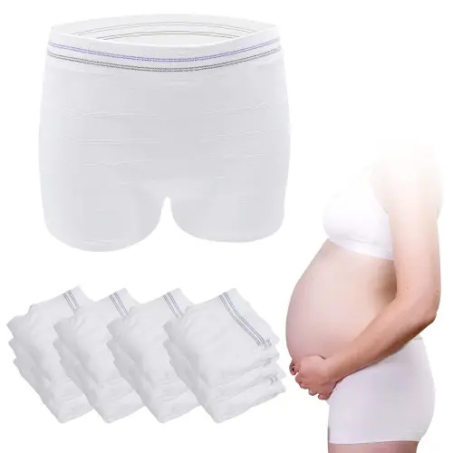 HANSILK Mesh Postpartum Underwear 12 Pack High Waist Reusable Post Bay C-Section Recovery Maternity Panties for Women Washable Mesh Panties (XL)