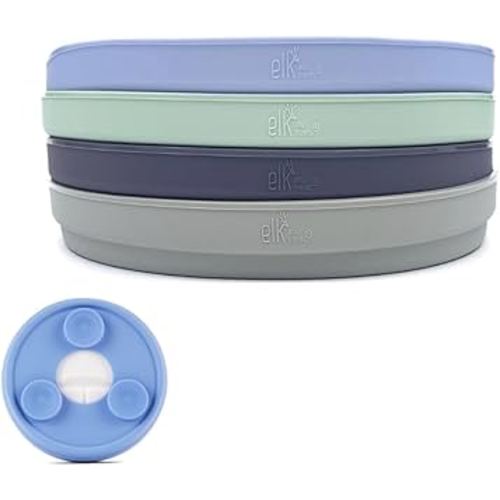 Elk and Friends Kids 6.7" Porcelain Plate Silicone Suction Sleeves | Microwave & Dishwasher Safe