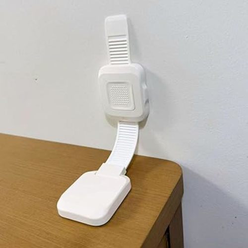 Upgraded No Drill Adhesive Furniture Anchor, Adjustable Anti Tip Furniture Wall Straps for Baby Proofing & Pets, 4 Pack