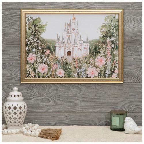 Castle With Flowers Canvas Wall Decor