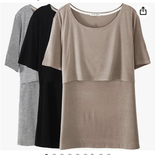 Maternity Nursing Tops Short Sleeve Breastfeeding Clothes at Amazon Women’s Clothing store