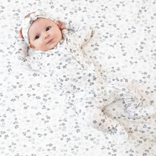 Caroline's Calico - 2 Way Zipper Ruffle Back Footie