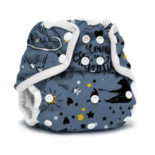 Kanga Care Rumparooz Double Leg Gusset Reusable Cloth Diaper Cover One Size Snap | Wander Blue 6-35 lbs