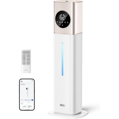 Dreo 11L Smart Humidifier Large Room 700 ft², 100H Cool Mist Air Humidifiers for Bedroom, Top-Fill Self-Cleaning Tank, 26dB, Auto Mode, Aroma Box, RGB Light, Remote & APP Control, Baby, Starlight