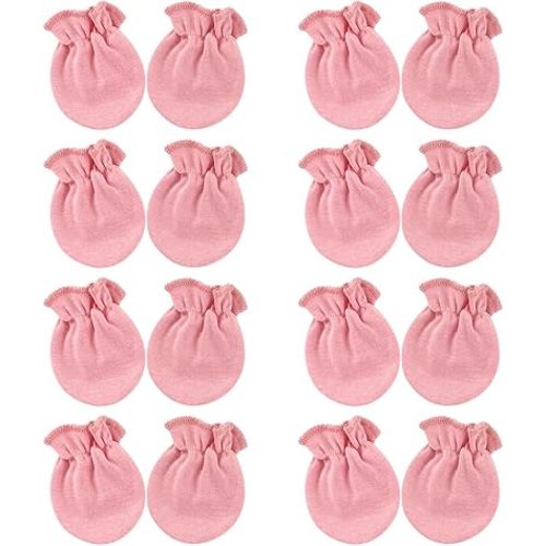 BQUBO Newborn Infant Toddler Mittens No Scratch Cotton Elastic Wrist Gloves Hypoallergenic for 0-6 Months Baby Boys Girls
