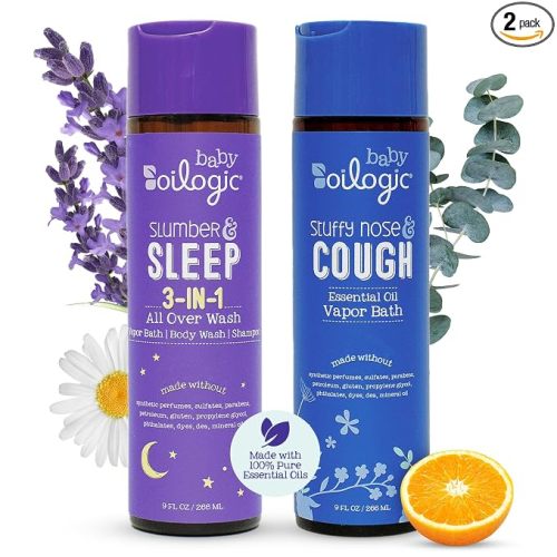 Oilogic Stuffy Nose & Cough & Sleep & Slumber, Baby Bath Essentials