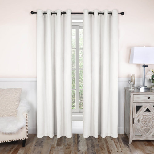 Wade Logan® Millendon Energy Saving Modern Polyester Grommet Room Darkening Curtain Pair & Reviews | Wayfair