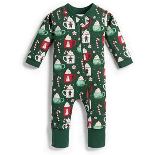 MONICA + ANDY One Piece Baby Pajamas, 100% Organic Baby Clothes for Girls and Boys, Sizes For Newborn and Infant