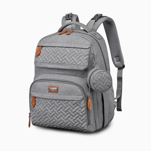 Babbleroo Travel Diaper Bag Backpack - Light Grey