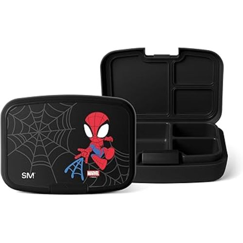 Simple Modern Marvel Porter Bento - Lonchera sin BPA, resistente a fugas, apta para lavavajillas, contenedor de almuerzo para niñas, niños, niños pequeños, 3 compartimentos, Spidey Kid