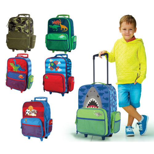(Sports/Cooper) Boys Personalized Rolling Luggage - Stephen Joseph - Travel - Kids Suitcase - Personalization Included