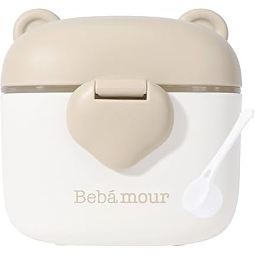 Bebamour Baby Formula Dispenser On The Go, Formula Container to Go, Formula Holder for Travel, Candy Fruit Snack Storage Container with Scoop and Leveller (Coffee)