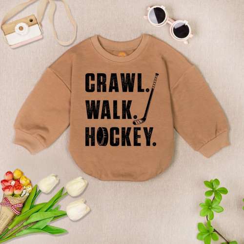 Crawl Walk Hockey Baby Romper Sweater, Dad’S Little Hockey Baby Bodysuit, Future Hockey Player Romper, Golf Baby Outfit