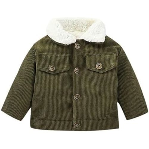 Baby Boys Girls Corduroy Jacket Kids Toddler 𝐒𝐡erpa Lined Top Lapel Button Down Thicked Warm Coat Winter