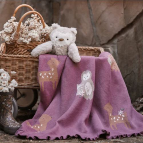Forest Family Cotton Knit Baby Blanket – Elegant Baby