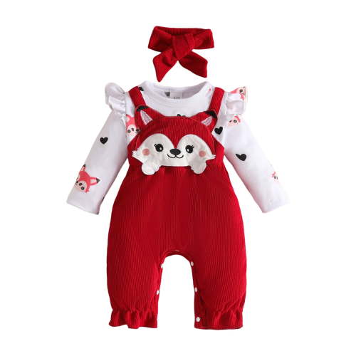 Karoyedx Newborn Outfits Baby Girl Infant Girl Winter Rompers Infant Baby Girl Plaid Romper Baby Sweatshirt Romper Ruffle Festival Clothes Fall Winter Outfits with Headband Red Size,6-9 Months
