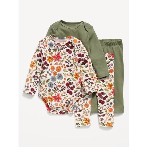 4-Piece Unisex Bodysuit and Leggings Set for Baby