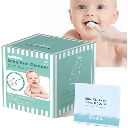 35PCS Finger Cots Baby Mouth Cleaner, Baby Tongue Cleaner Newborn Brushes Teeth with Fingers for 0-36 Months Toddler Care of Mouth, Finger Toothbrush Cleans Teeth, Wipes Tongue Surface