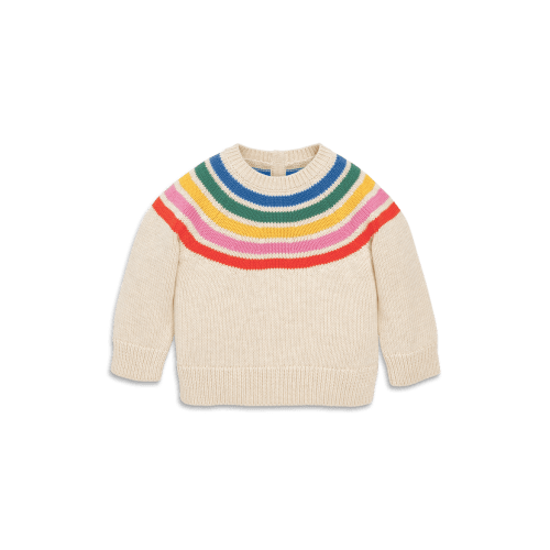 Baby Sweater In Rainbow Stripe, 3-6M
