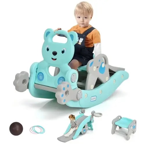 Costzon Slide Rocking Playset with Basketball Hoop, Rocking Horse, | Black Friday Sale TikTok Shop