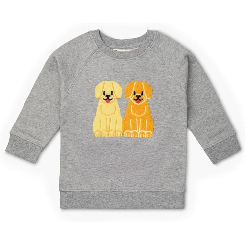 monica + andy Embroidered Crewneck Sweatshirt, 100% Organic Clothes for Girls & Boys, Sizes For Kids, Toddler & Baby