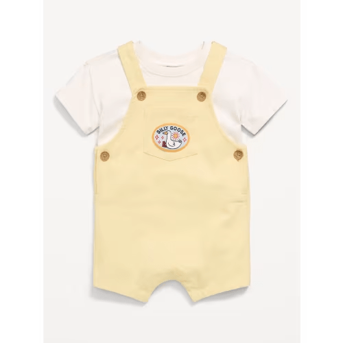 Short-Sleeve T-Shirt and Shortalls Set for Baby