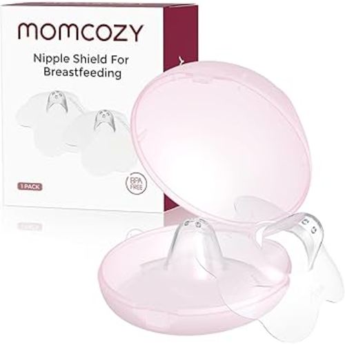 Momcozy Nipple Shield, Floral Contact Nipple Shield for Breastfeeding Moms with Flat or Inverted Nipples, Made Without BPA/BPS, 24mm, 1 Pair