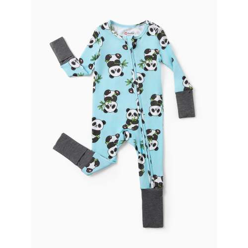 Kids Baby / Girl Bamboo Pajamas With Childlike Print (Snug-Fitting) Light Blue