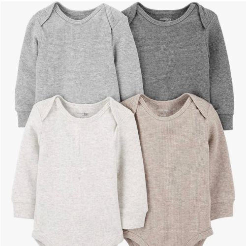 Simple Joys by Carter's Baby 4-pack Soft Thermal Long Sleeve Bodysuits