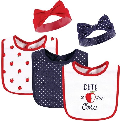 Hudson Baby Unisex Baby Cotton Bib and Headband Set