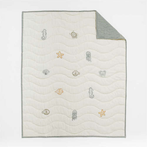Sea Dreams 100% Organic Cotton Baby Crib Quilt