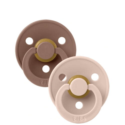 BIBS Natural Rubber Pacifier 2 Pack - Woodchuck/Blush