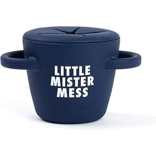 Bella Tunno Snack Cups for Toddlers, Silicone Spill Proof Food Container with Lid, Babies & Kids 6-12 Months, Little Mister Mess