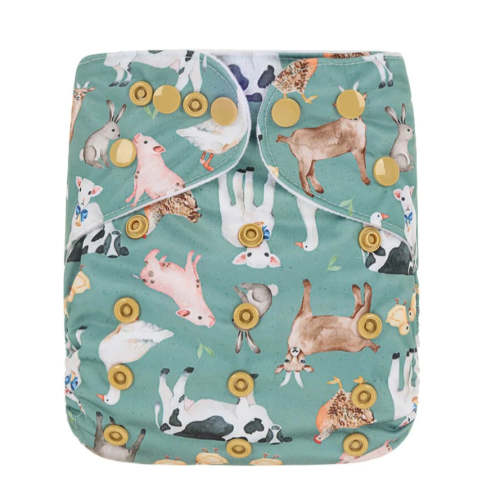 Farmyard Animals Cloth Nappy | One Size Fits Most