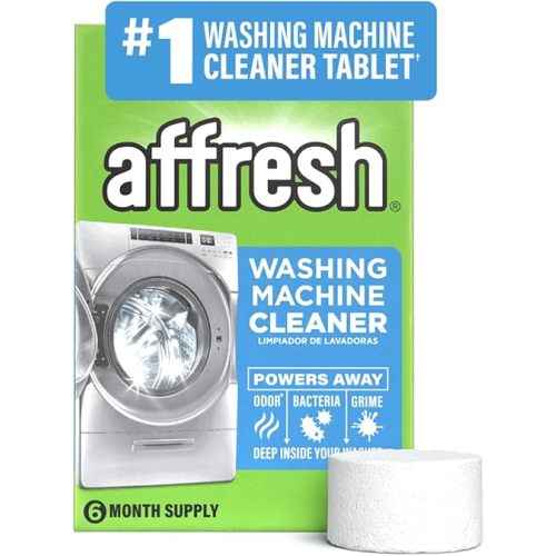 Affresh Washing Machine Cleaner, Helps Power Away Odor Causing Bacteria & Grime Deep Inside Pump, Valve & Hoses, 6 Time Release Tablets, 6 Month Supply