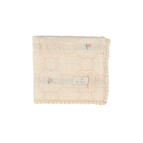 Bebe Organic Cleo Vintage Wallpaper Floral Baby Blanket – blue daisy