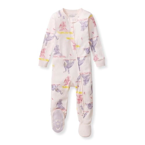Burt's Bees Baby Girls' Snug Fit One-Piece Footed Non-Slip Sleeper Pajamas