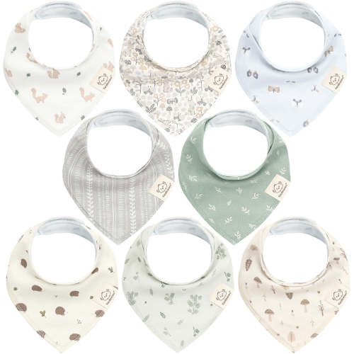 8-Pack Organic Bandana Bibs (Prairie)