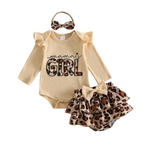 Baby Girls Newborn Outfit Mamas Girls Romper Top Leopard Tutu Skirt Sets | mamas girls baby clothes,newborn girl must haves,baby girl newborn essentials,new born clothes, leopard outfit, 0-3 months
