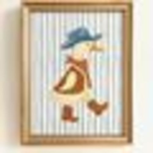 Vintage Cowboy Goose Nursery Wall Art, Toddler Western Theme Download,Striped Baby Boy Nursery Wall Decor,Western Duck Printable Art,Digital